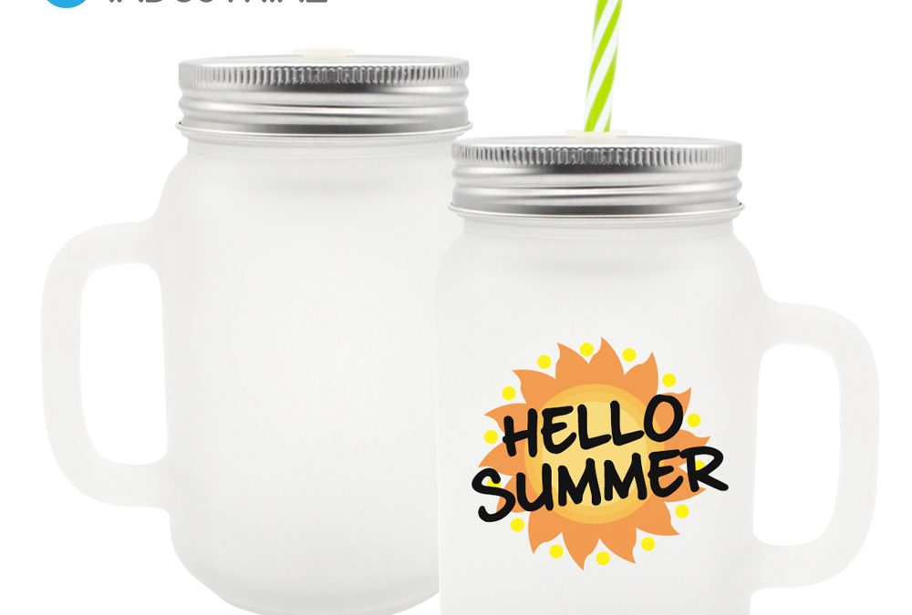 Sublimation Frosted Glass Mason Jar with Straw Dreaming Sublimation